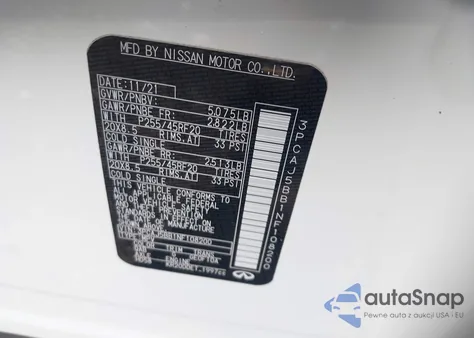 2022 Infiniti Qx50 Luxe Awd from USA, damaged, VIN 3PCAJ5BB1NF108200